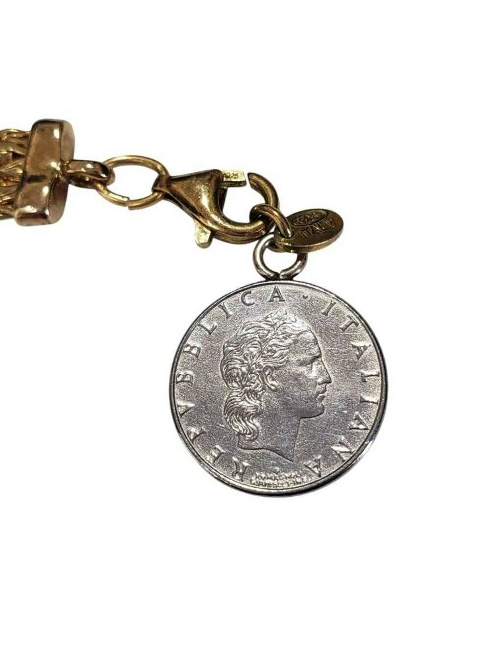 Itaor Made in Italy 925 Bracelet with Silver Coin Charm - Picture 4 of 14